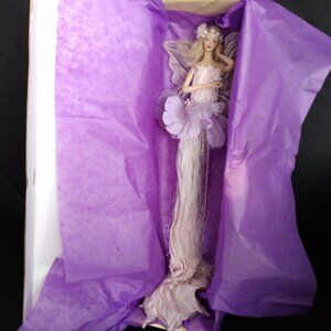 Vintage Porcelain Fairy Doll Purple By The Broadway Collection In Original Box